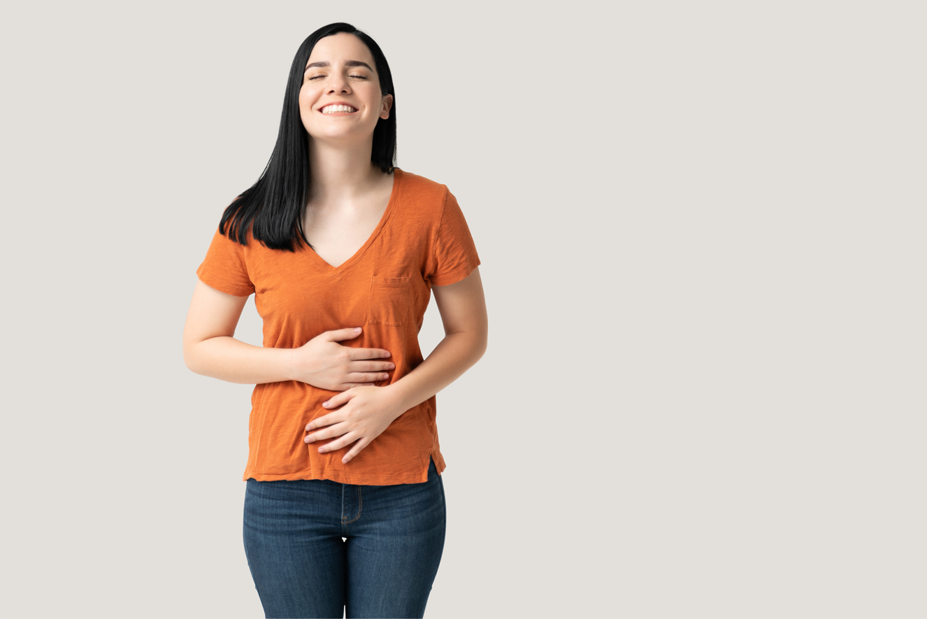 Woman Orange Shirt